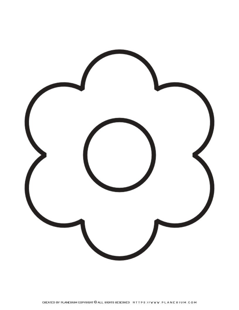 6 Petal Flower Template Printable | Planerium