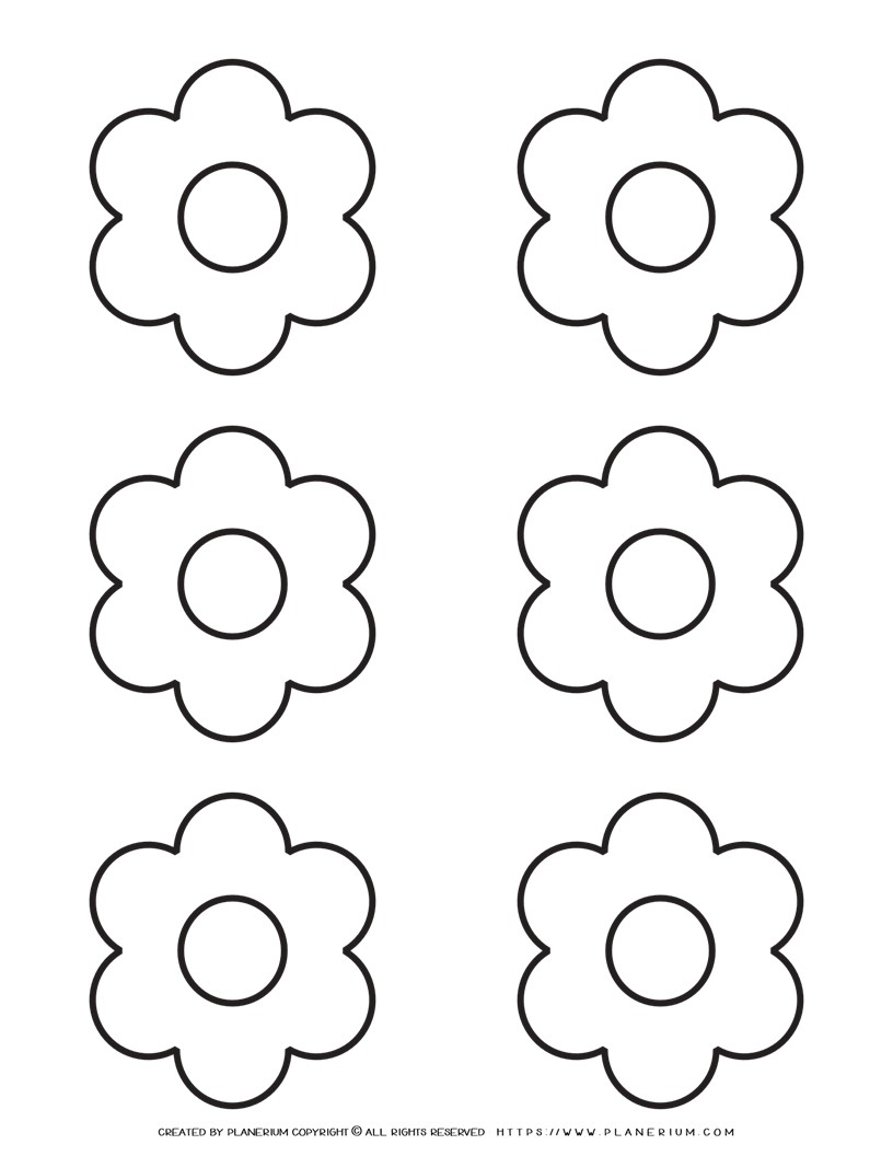 6 Petal Flower Template - Six Flowers | Planerium