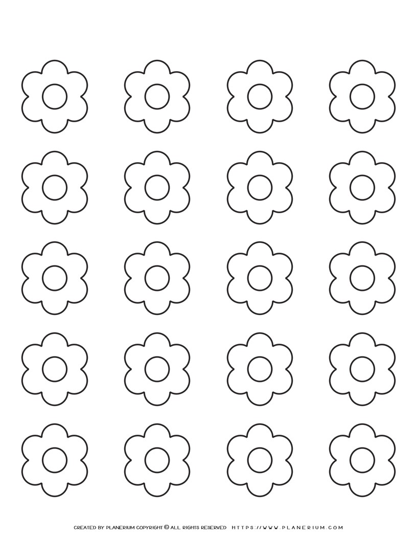 6 Petal Flower Template - Twenty Flowers | Planerium