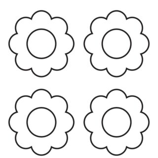 8 Petal Flower Template - Four Flowers | Planerium