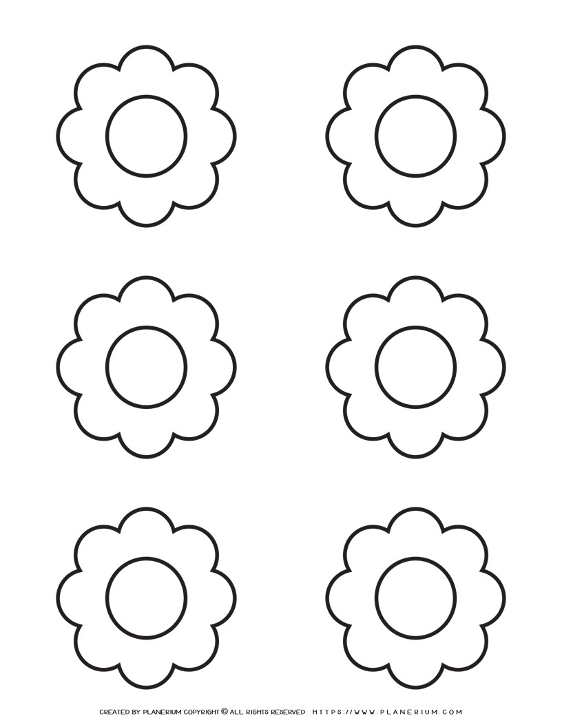 8 Petal Flower Template - Six Flowers | Planerium