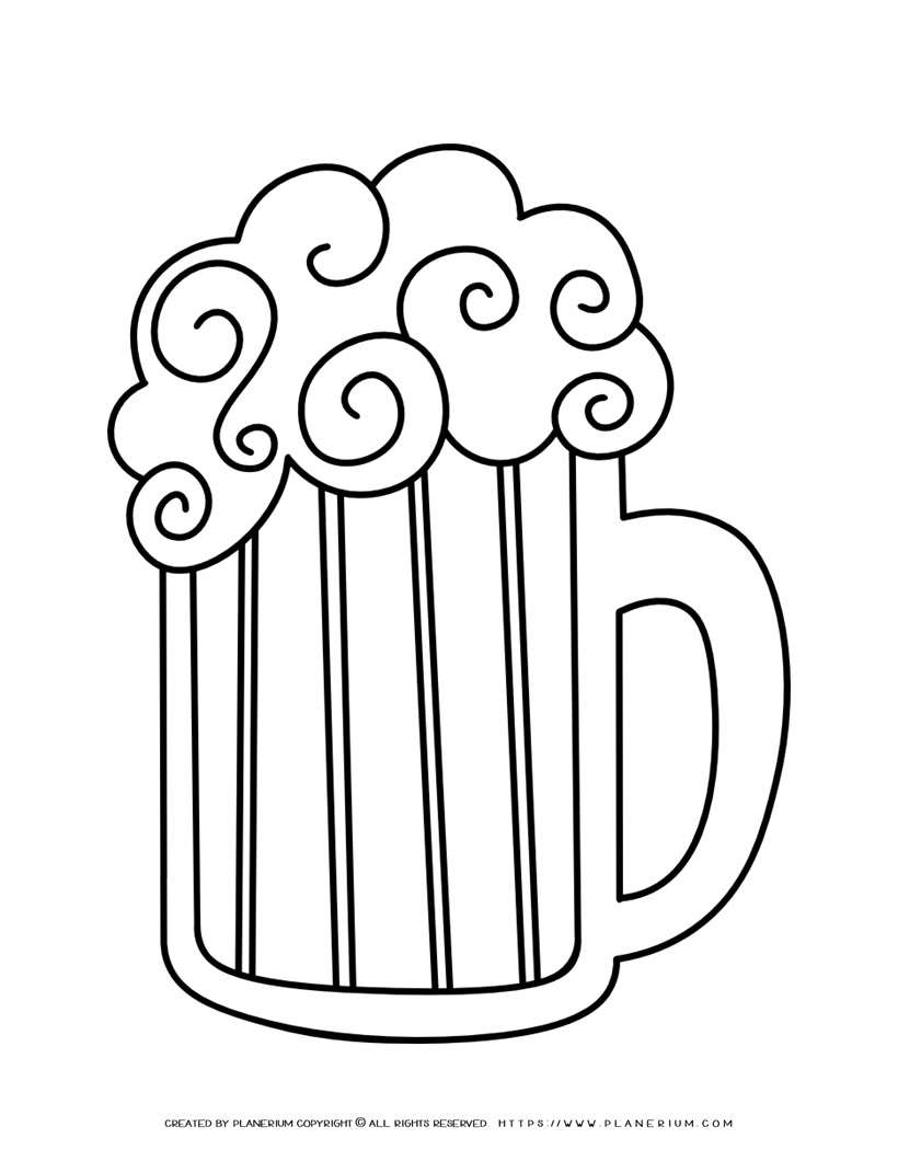 Beer mug coloring page