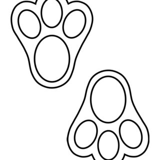 Printable Bunny Footprint Template for Easter and Spring Crafts