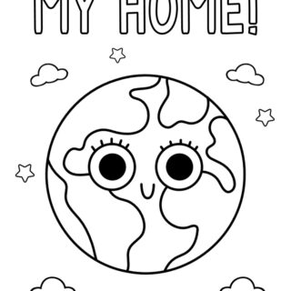 Earth Coloring Page for Kids - My Home