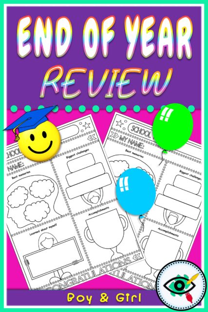 End of School Year Review Activity - Pin Planerium