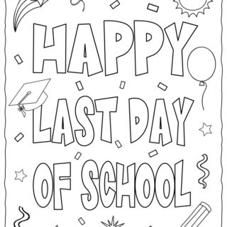 Happy Last Day of School Coloring Page for Kids