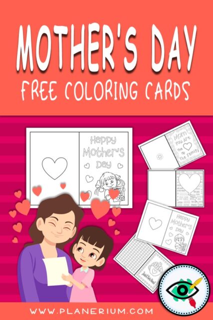 Mother's Day Coloring Cards Pin by Planerium