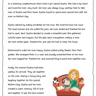 Mother's Day Story for Kids - Free Printable with a Mom and Her Daughter