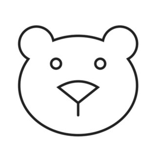 Big Bear Head Outline Printable for Kids' Crafts