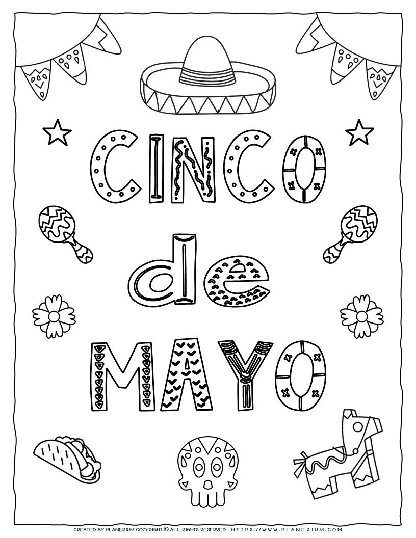 Cinco de Mayo Coloring Page for Kids