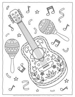 Cinco de Mayo Guitar and Maracas