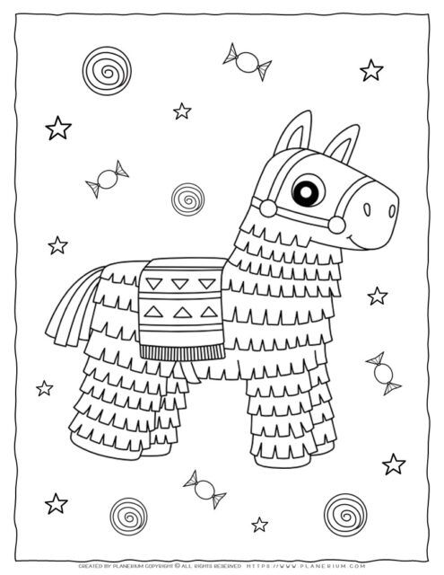 Cinco de Mayo Piñata Coloring Page for Kids