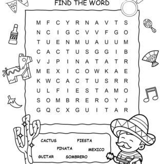 Cinco de Mayo Word Search for Kids