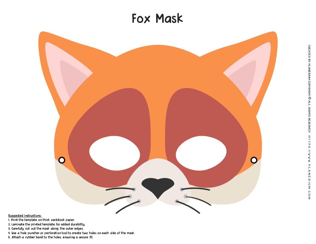 Colorful Fox Mask Template - Engaging Craft for Kids