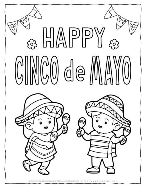 Happy Cinco de Mayo Coloring Page for Kids