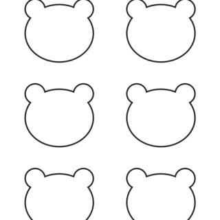 Six Bear Heads Template Printable for Kids Crafts and Activities