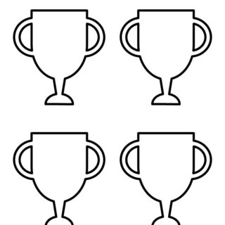 Printable Trophy Template with Four Trophies
