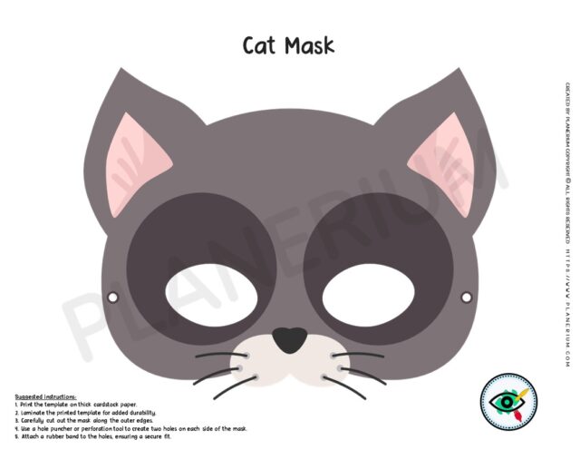 Colorful Fox Mask Template