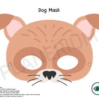Colorful Dog Mask Template