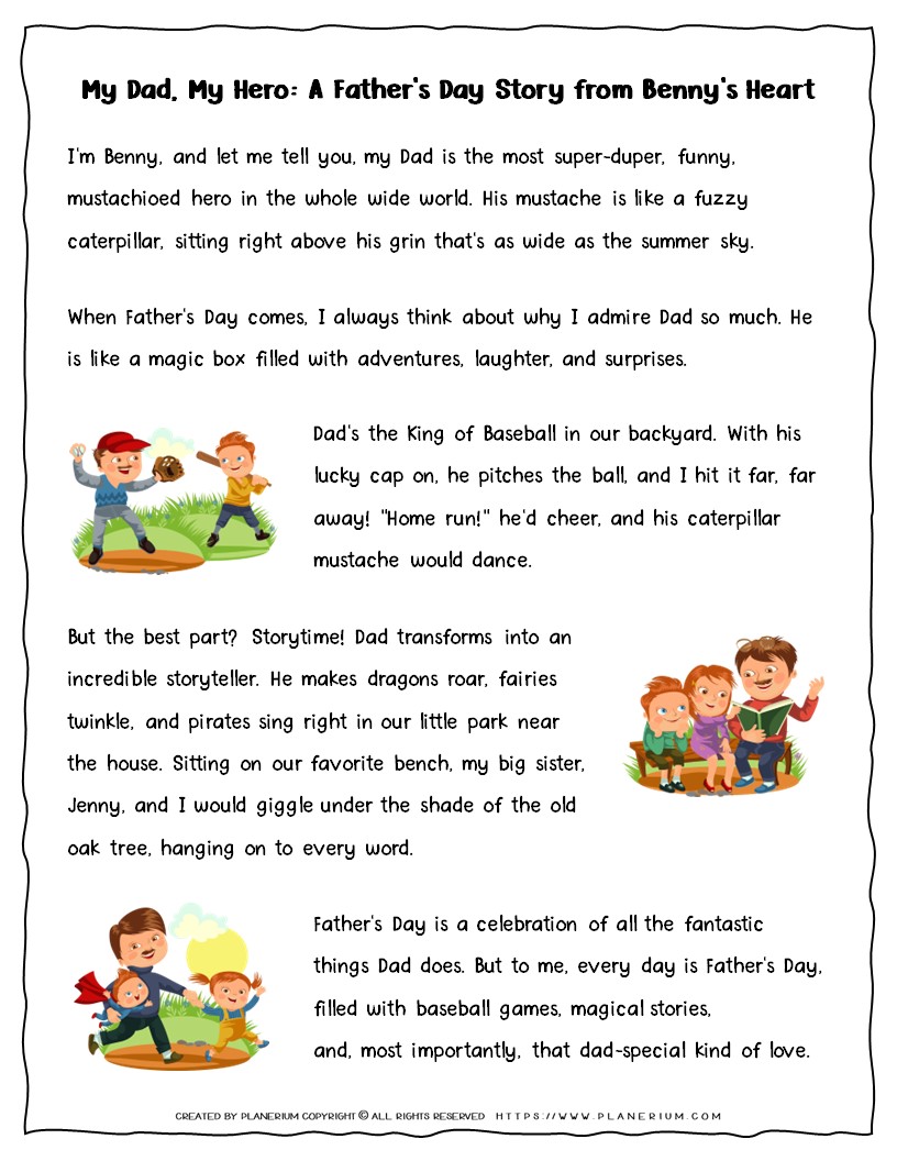 Father's Day Story for Kids - 'My Dad, My Hero: A Father's Day Story from Benny's Heart