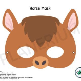Colorful Horse Mask Template
