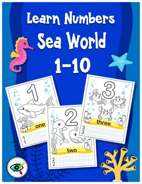 Sea World Numbers 1-10 Printables for Kids