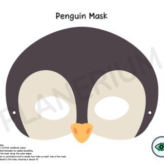 Colorful Penguin Mask Template