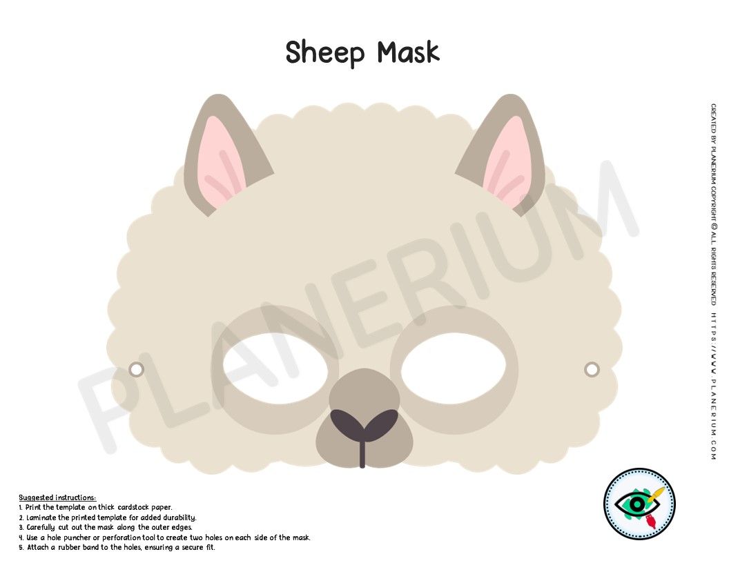 Printable Sheep Mask Printable Sheep Mask