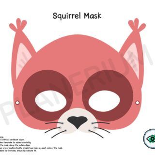 Colorful Squirrel Mask Template