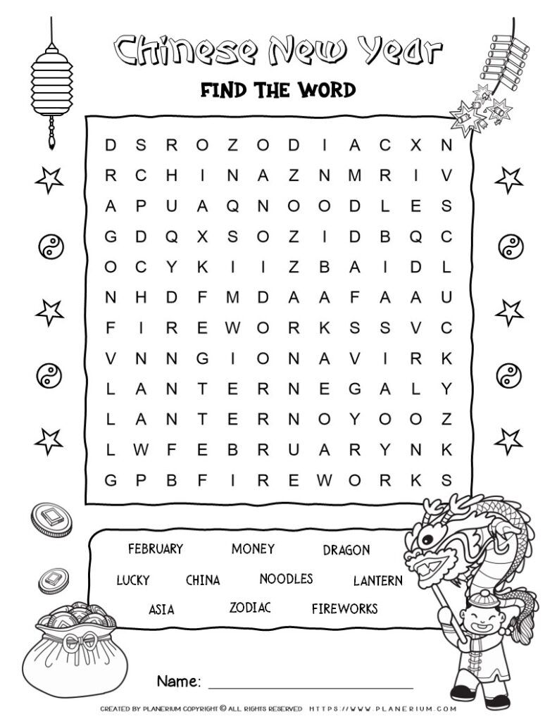 Free Printable Chinese New Year Word Search Word Search Maker Free Printable Chinese New Year Word Search Word Search Maker