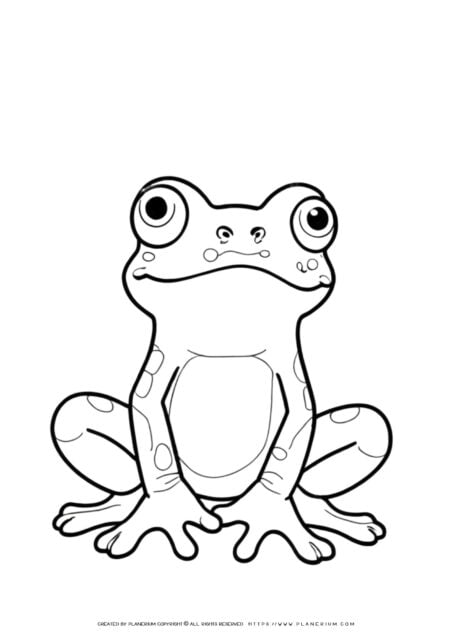 Cartoon frog coloring page illustration