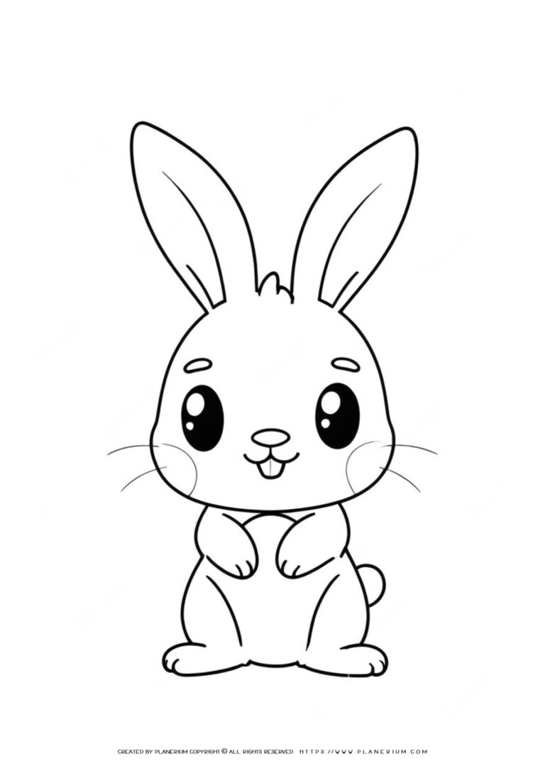 Easy and Adorable Bunny Coloring Page to Welcome Spring