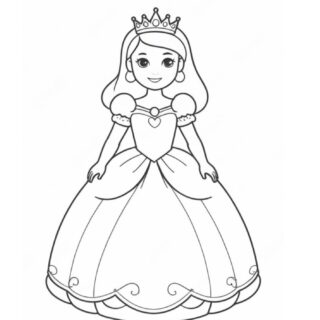Princess coloring page for children.