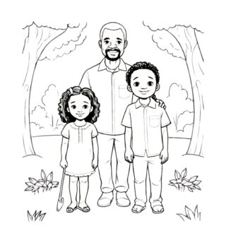 African-Family-Coloring-Page-with-Father-Boy-and-Little-Girl