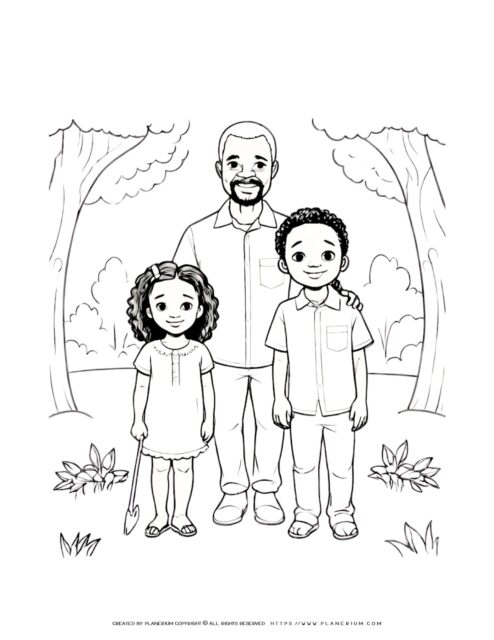 African-Family-Coloring-Page-with-Father-Boy-and-Little-Girl