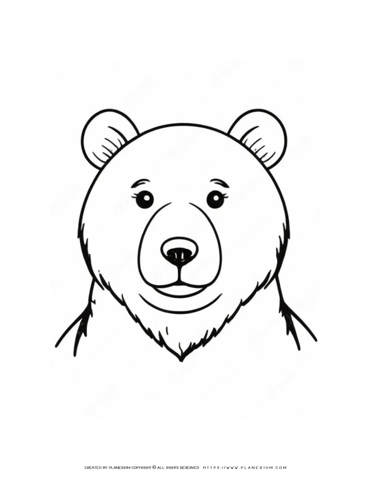 Bear-Face-Outline-Coloring-Page