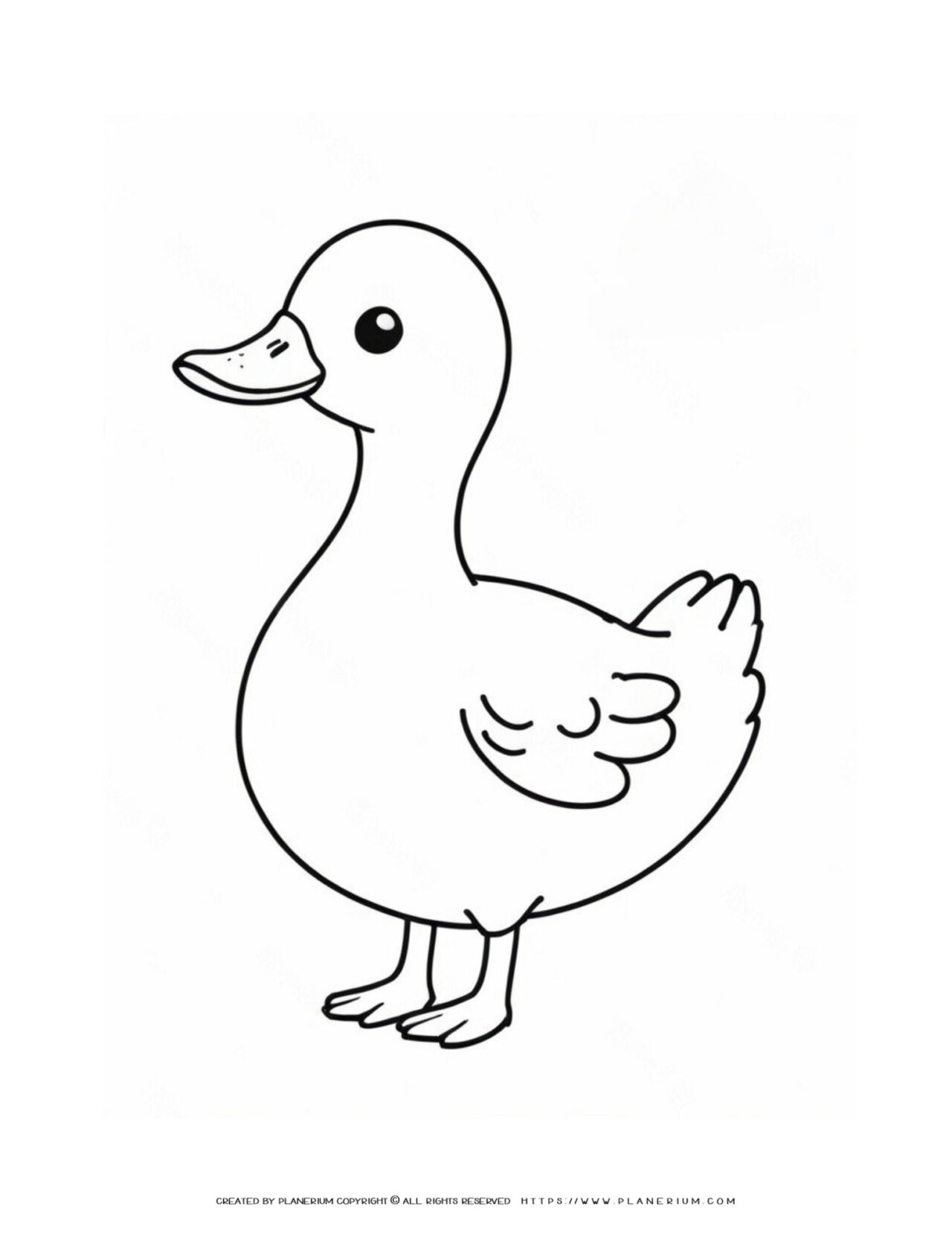 Big-Duck-Outline-Facing-to-the-Left-Simple-Coloring-Page-for-Kids