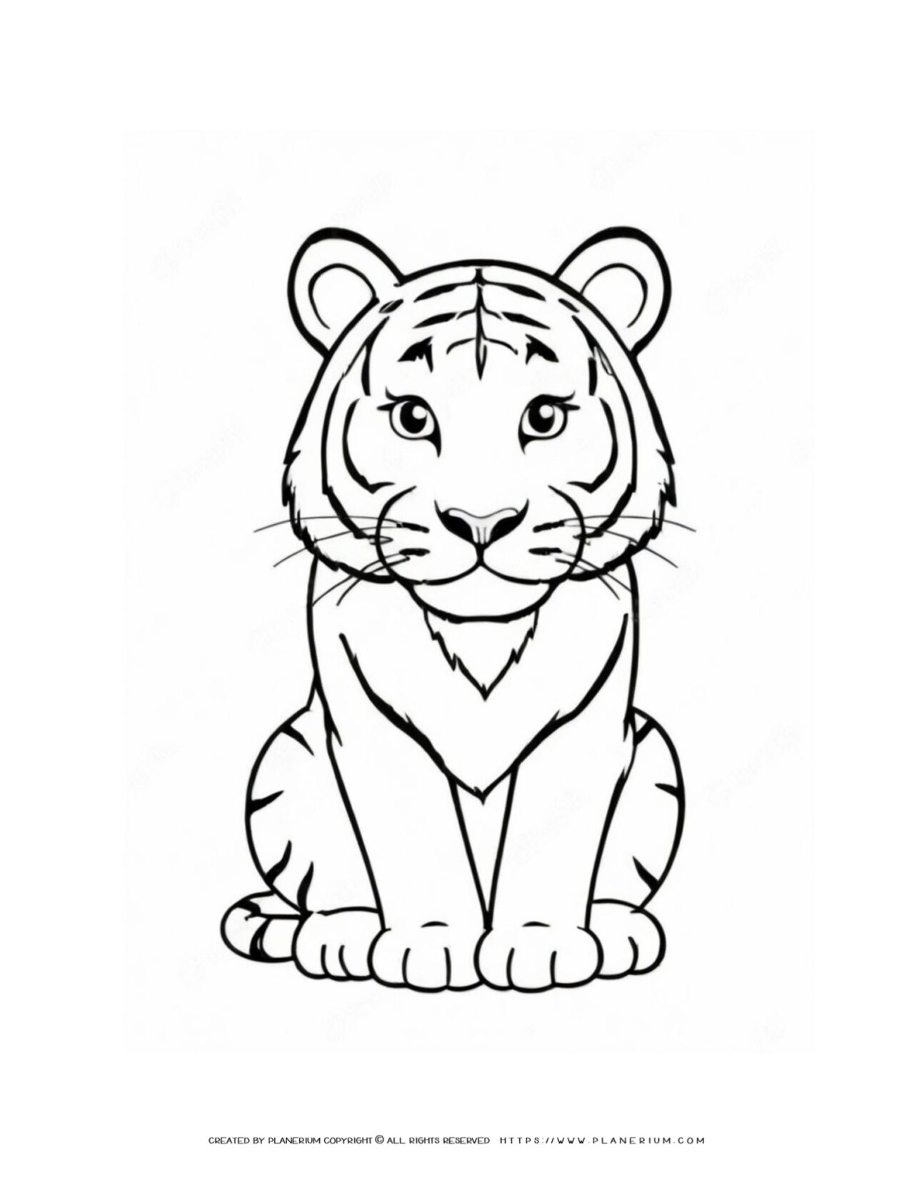 Cute-Baby-Tiger-Outline-Cartoon-Style-Coloring-Page-for-Kids