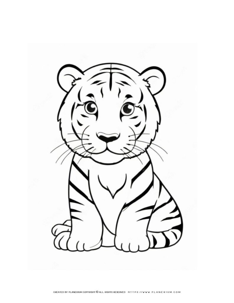 Cute Baby Tiger Coloring Page: Enhance Learning &amp; Fun
