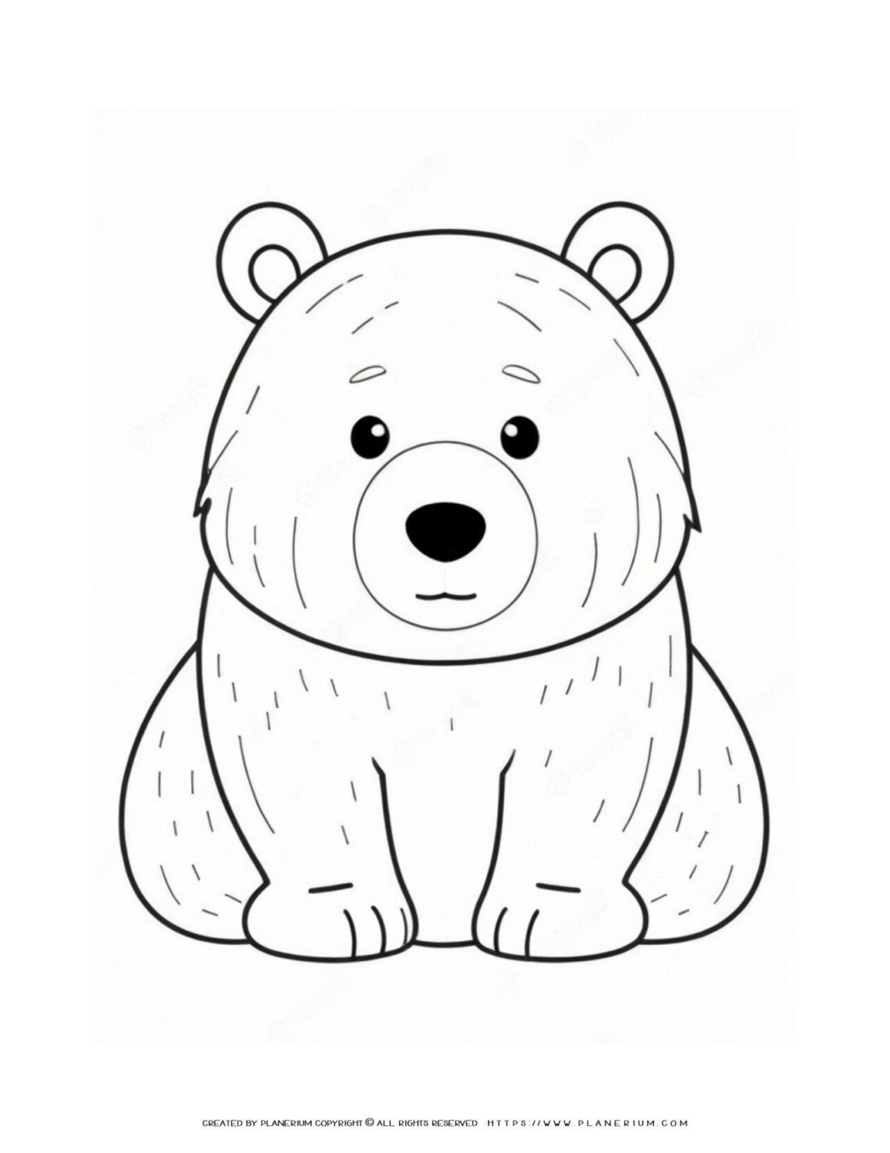 Cute-Bear-Outline-Sitting-Coloring-Page