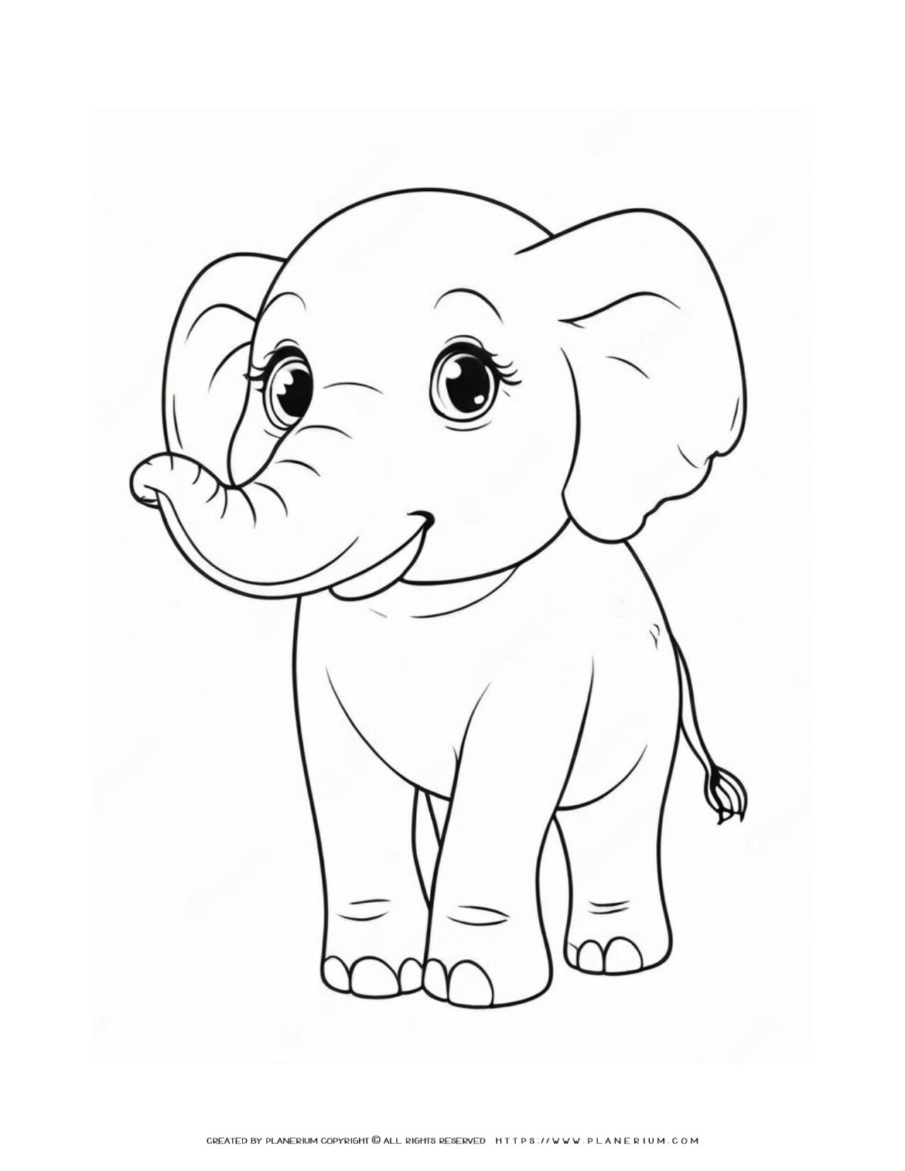 Cute-Little-Elephant-Coloring-Page