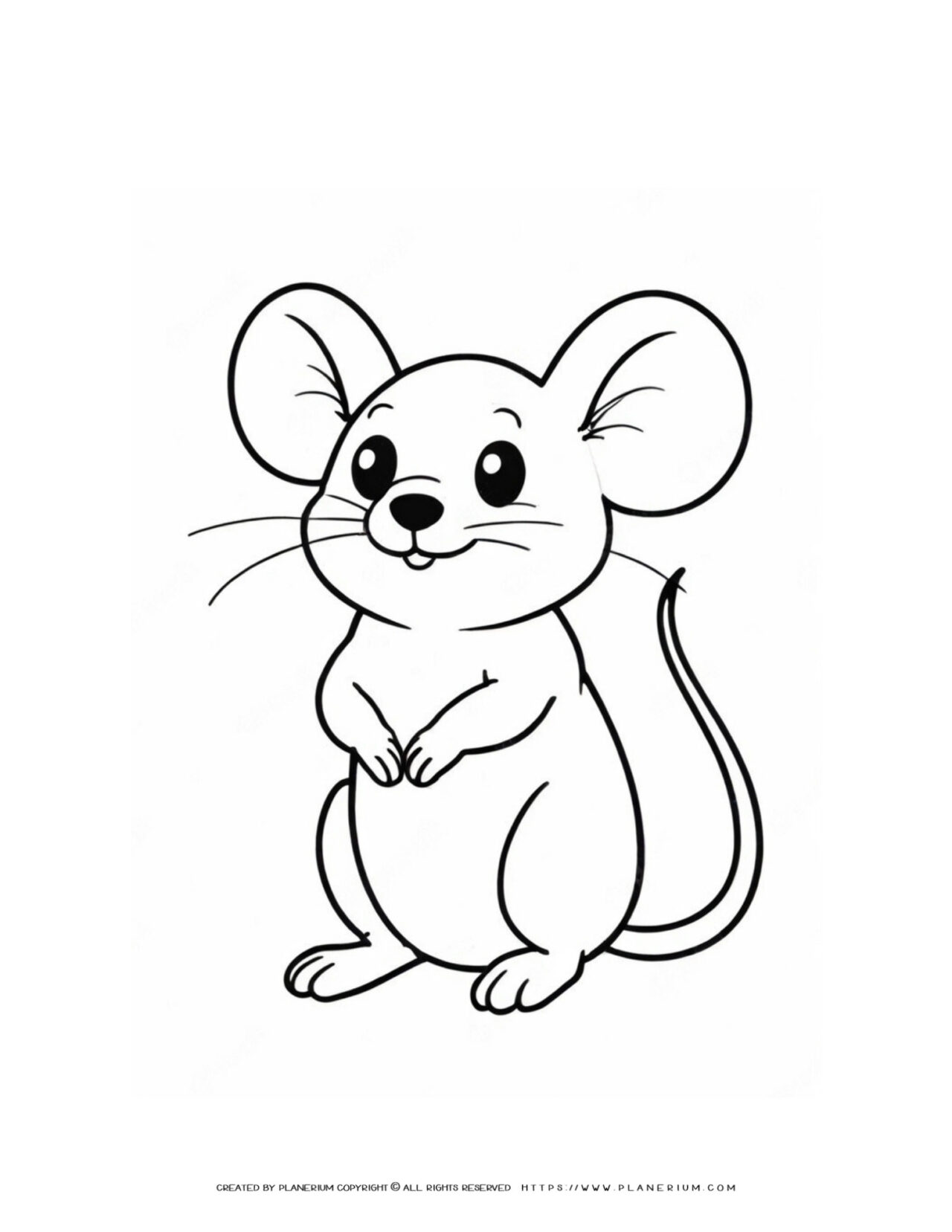 Cute-Mouse-Outline-Animal-Coloring-Page