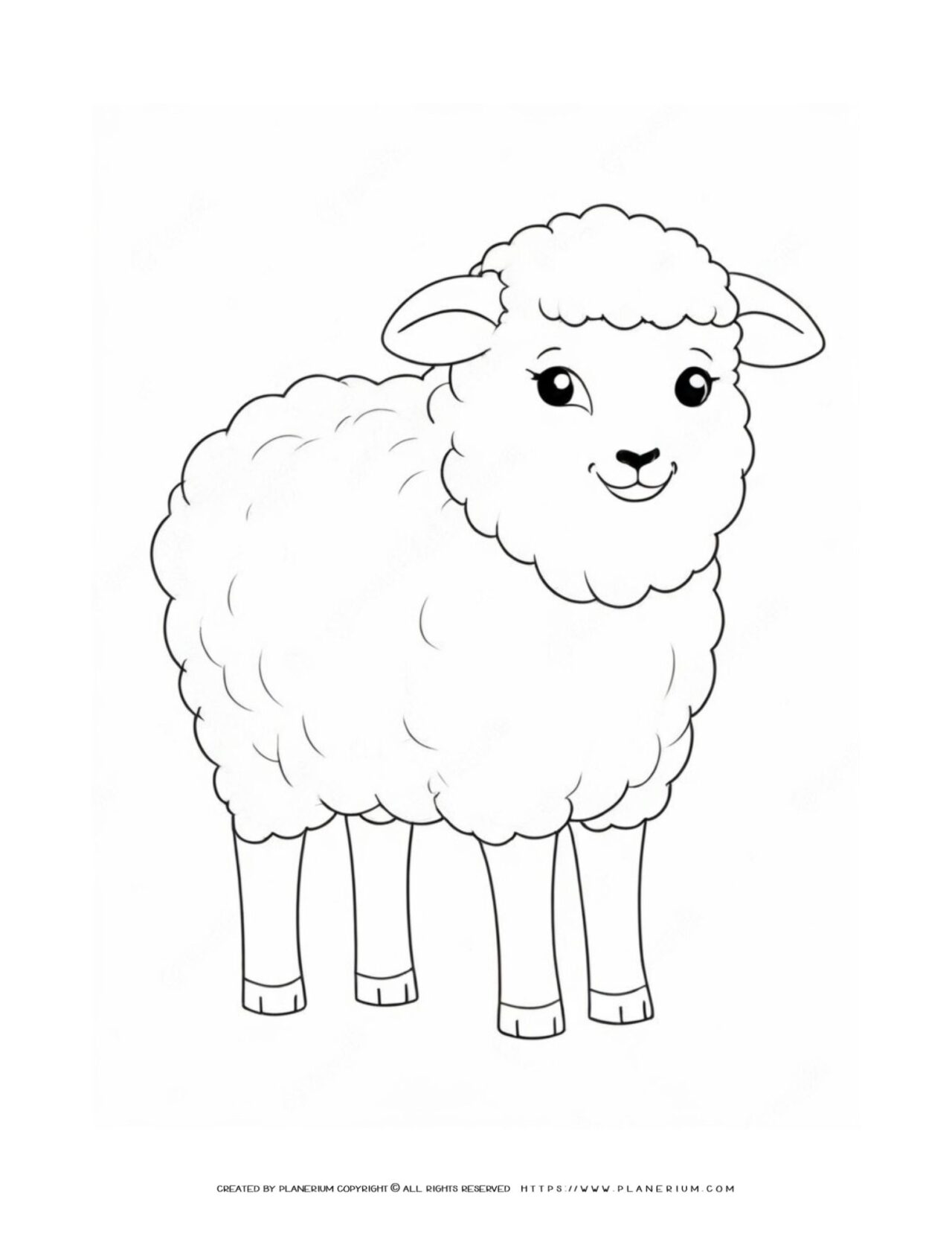 Cute-Sheep-Standing-Animal-Coloring-Page-for-Kids