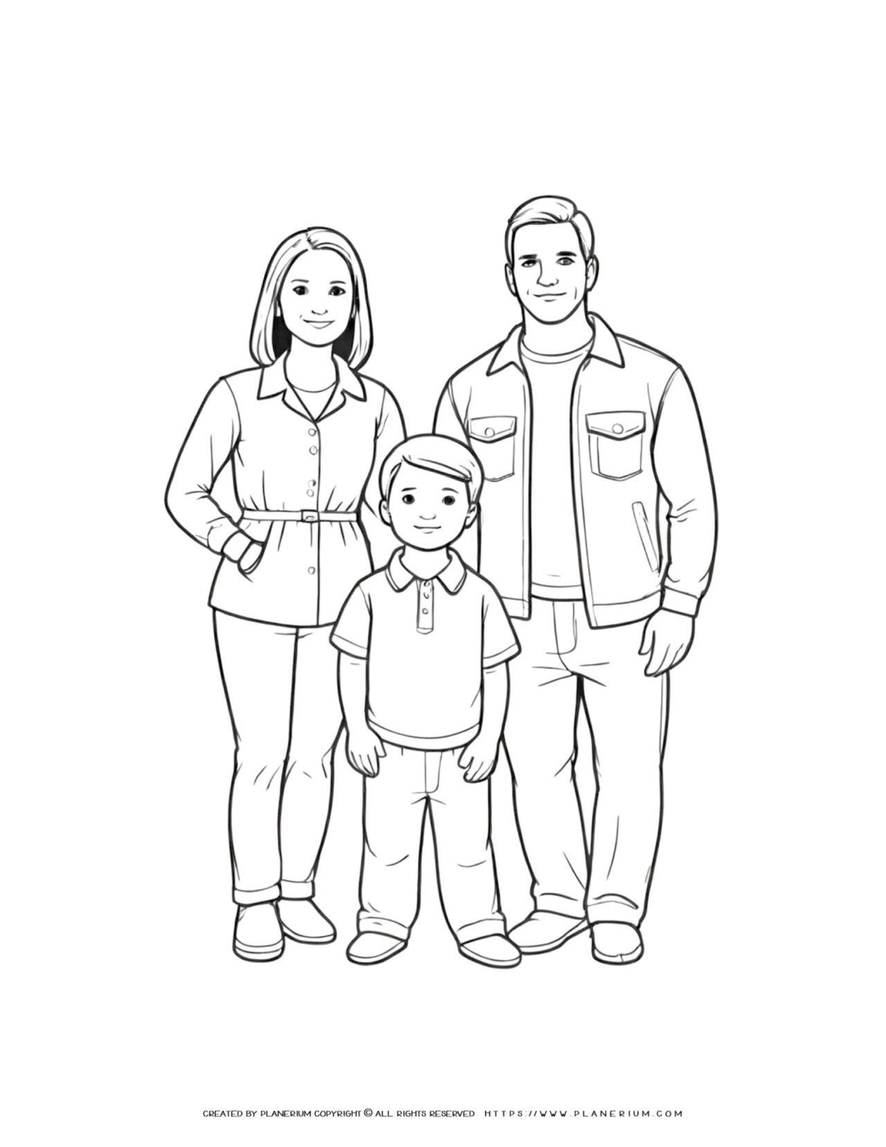 Family-Coloring-Page-Father-Mother-and-Little-Boy