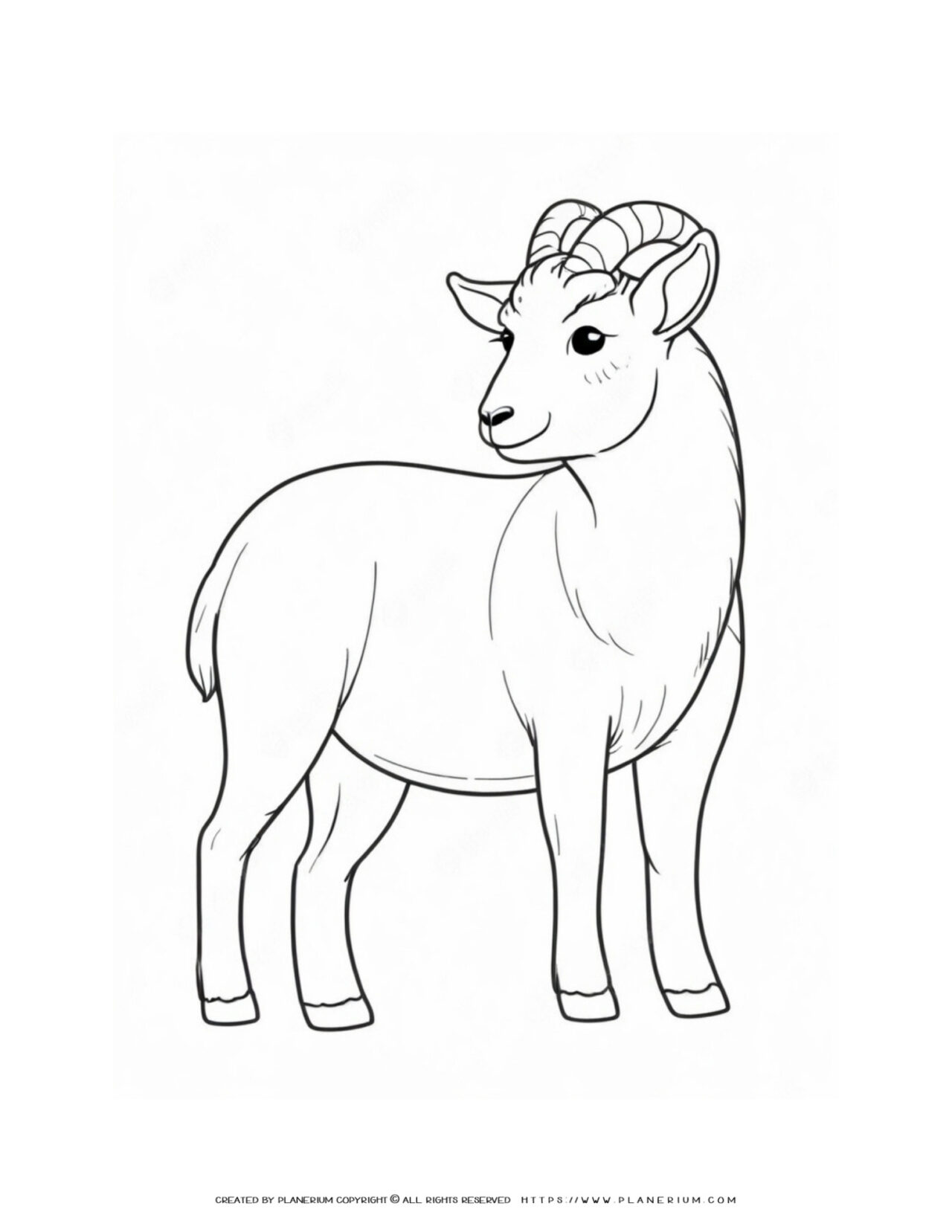Goat-Outline-Simple-Coloring-Page
