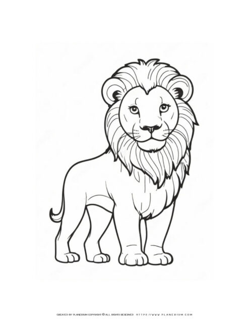 Happy-Lion-Outline-Coloring-Page
