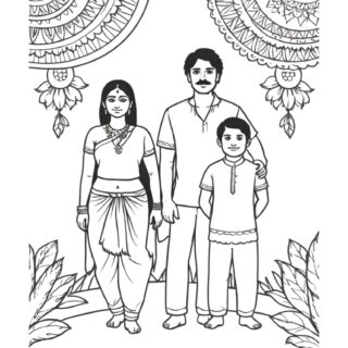 Indian-Family-Parents-and-Boy-Traditional-Clothes-with-Ornament