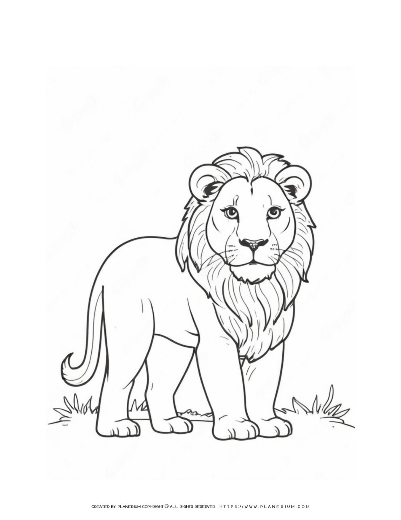Engage Kids with Lion-Outline-Coloring-Page for Creative Learning