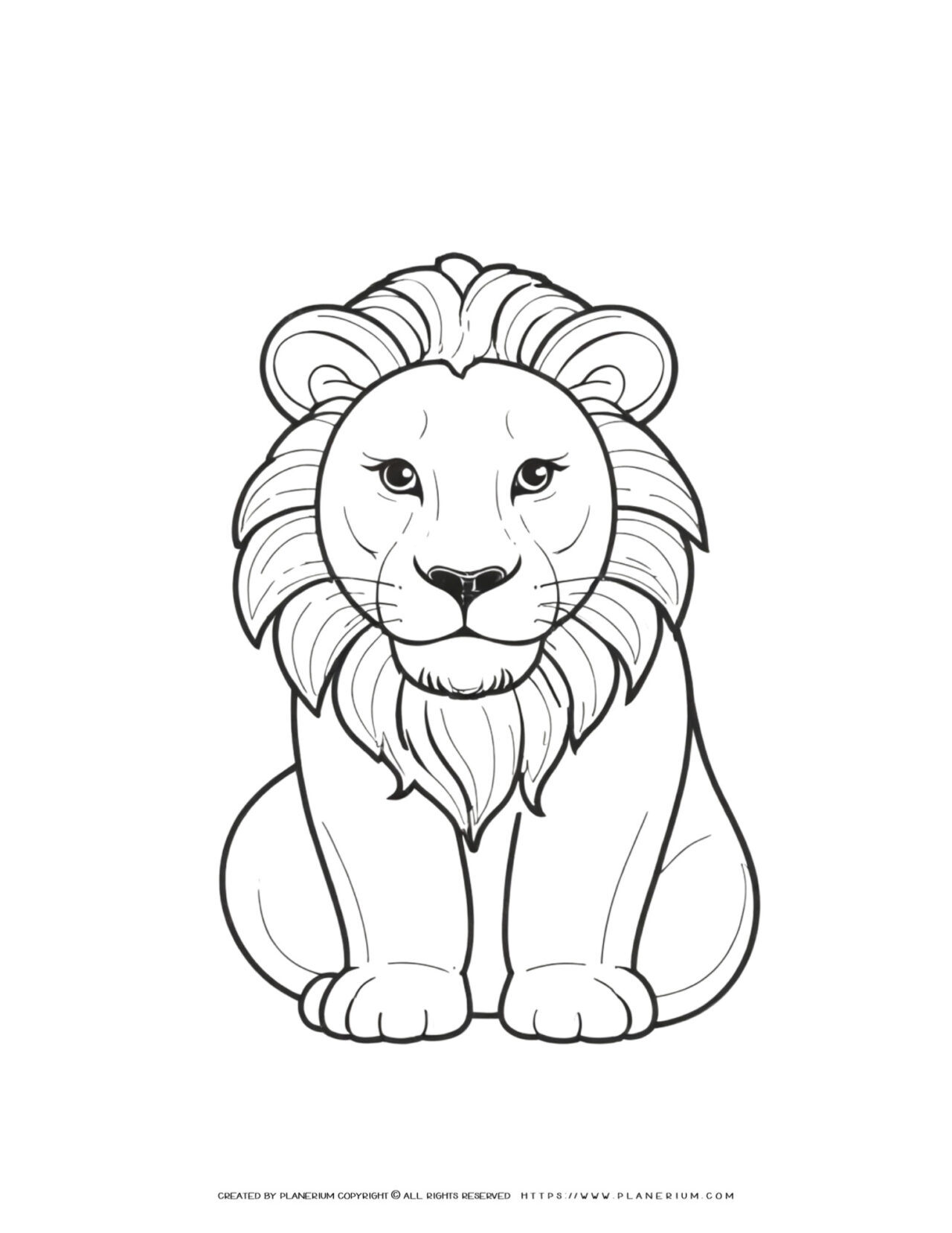 Lion-Resting-Outline-Coloring-Page