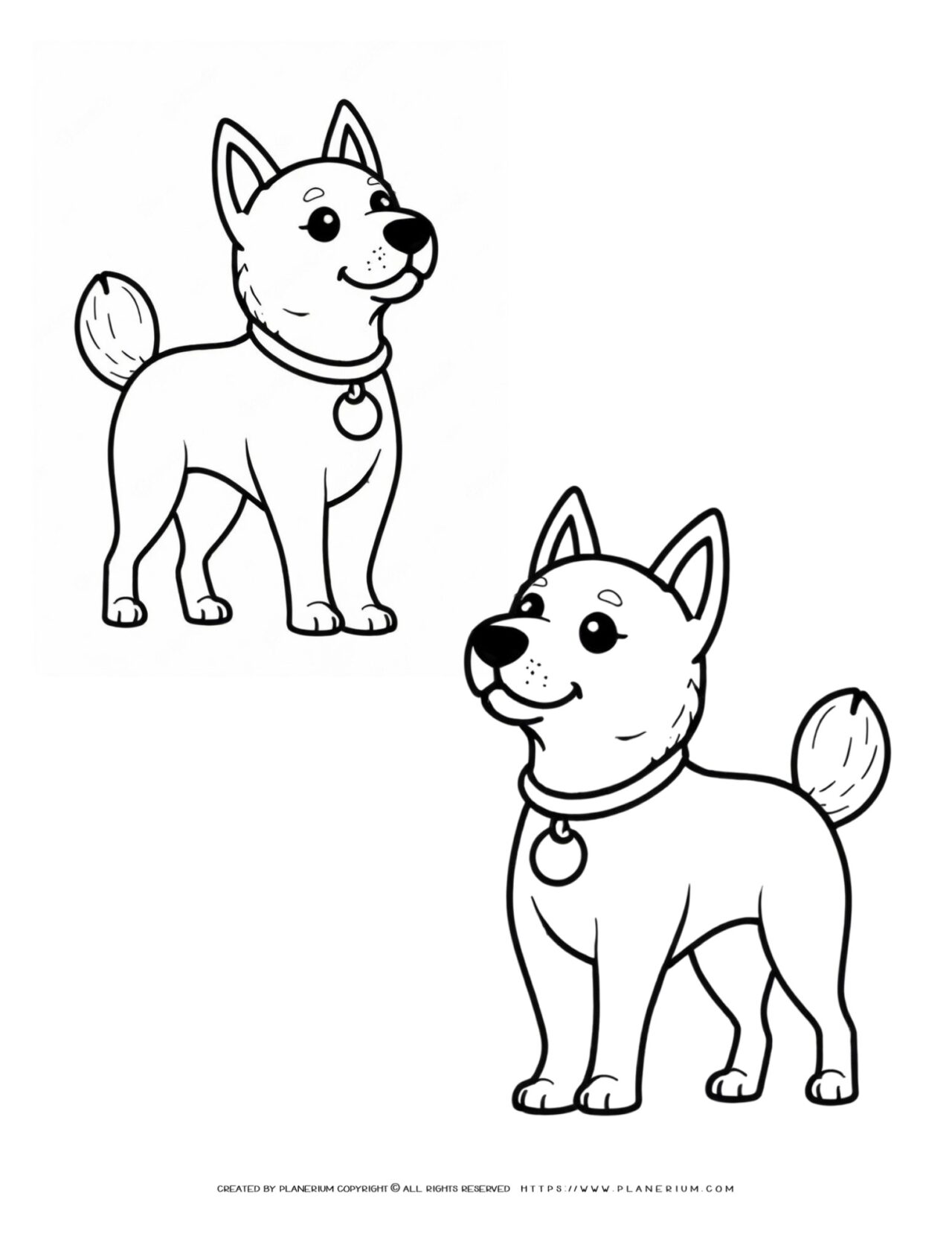 Two-Cute-Dogs-Outlines-Coloring-Page-for-Kids